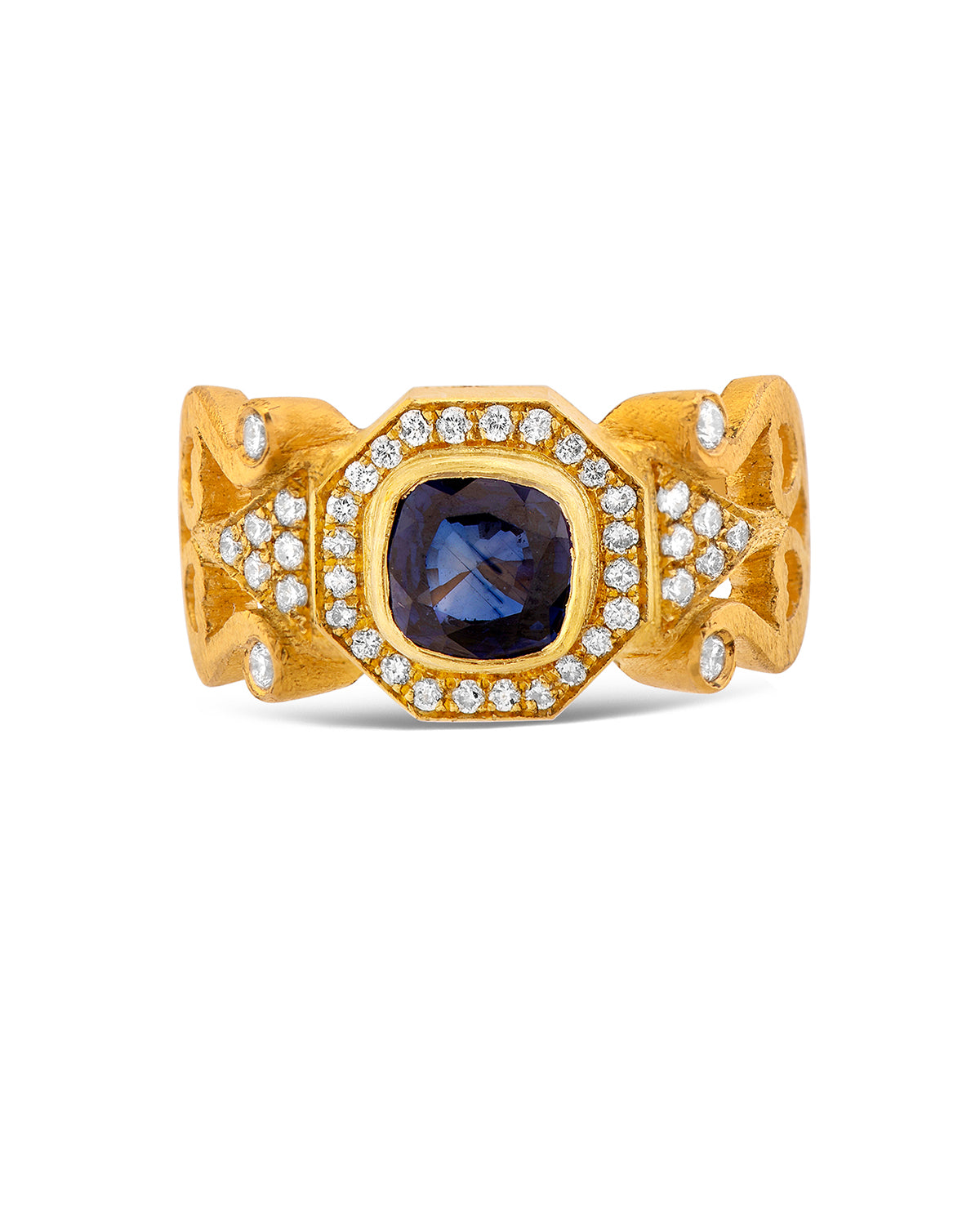 Sapphire Lyre Ring